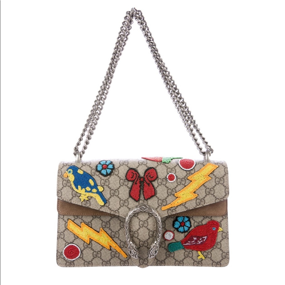GUCCI GG Supreme Beaded Dionysus Shoulder Bag